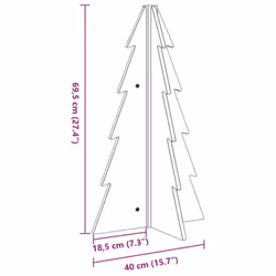 vidaXL Wooden Christmas Tree for Decoration Assemble Xmas Tree Solid Wood Pine - natural, 69.5 cm