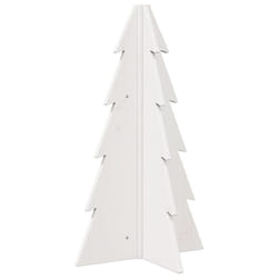 vidaXL Wooden Christmas Tree for Decoration Assemble Xmas Tree Solid Wood Pine - white, 69.5 cm