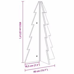 vidaXL Wooden Christmas Tree for Decoration Assemble Xmas Tree Solid Wood Pine - wax brown, 69.5 cm