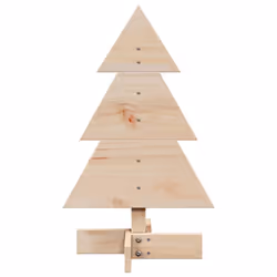 vidaXL Wooden Christmas Tree for Decoration Xmas Tree Solid Wood Pine - natural, 60 cm