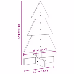 vidaXL Wooden Christmas Tree for Decoration Xmas Tree Solid Wood Pine - natural, 60 cm
