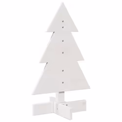 vidaXL Wooden Christmas Tree for Decoration Xmas Tree Solid Wood Pine - white, 60 cm