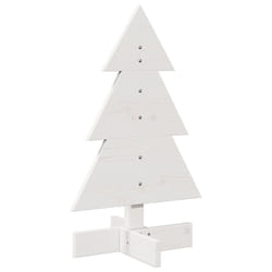 vidaXL Wooden Christmas Tree for Decoration Xmas Tree Solid Wood Pine - white, 60 cm