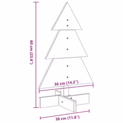 vidaXL Wooden Christmas Tree for Decoration Xmas Tree Solid Wood Pine - white, 60 cm
