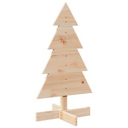 vidaXL Wooden Christmas Tree for Decoration Xmas Tree Solid Wood Pine - natural, 80 cm