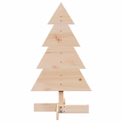 vidaXL Wooden Christmas Tree for Decoration Xmas Tree Solid Wood Pine - natural, 80 cm