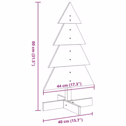 vidaXL Wooden Christmas Tree for Decoration Xmas Tree Solid Wood Pine - natural, 80 cm