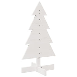 vidaXL Wooden Christmas Tree for Decoration Xmas Tree Solid Wood Pine - white, 80 cm