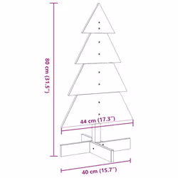 vidaXL Wooden Christmas Tree for Decoration Xmas Tree Solid Wood Pine - white, 80 cm