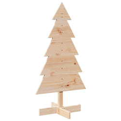 vidaXL Wooden Christmas Tree for Decoration Xmas Tree Solid Wood Pine - natural, 100 cm