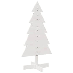 vidaXL Wooden Christmas Tree for Decoration Xmas Tree Solid Wood Pine - white, 100 cm