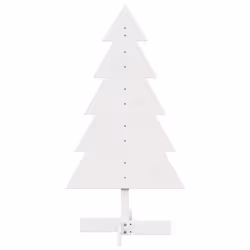 vidaXL Wooden Christmas Tree for Decoration Xmas Tree Solid Wood Pine - white, 100 cm