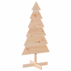 vidaXL Wooden Christmas Tree for Decoration Xmas Tree Solid Wood Pine - natural, 120 cm