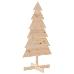 vidaXL Wooden Christmas Tree for Decoration Xmas Tree Solid Wood Pine - natural, 120 cm