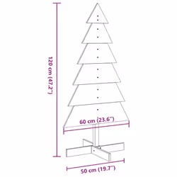 vidaXL Wooden Christmas Tree for Decoration Xmas Tree Solid Wood Pine - natural, 120 cm