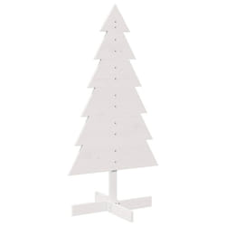 vidaXL Wooden Christmas Tree for Decoration Xmas Tree Solid Wood Pine - white, 120 cm