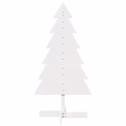vidaXL Wooden Christmas Tree for Decoration Xmas Tree Solid Wood Pine - white, 120 cm