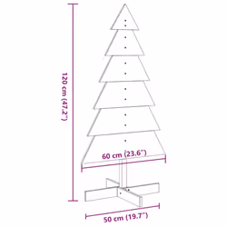 vidaXL Wooden Christmas Tree for Decoration Xmas Tree Solid Wood Pine - white, 120 cm