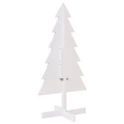 vidaXL Wooden Christmas Tree for Decoration Xmas Tree Solid Wood Pine - white, 120 cm - Additional view 4