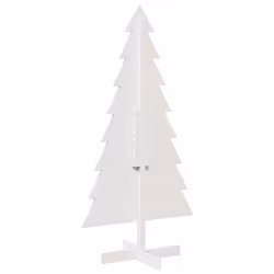 vidaXL Wooden Christmas Tree for Decoration Xmas Tree Solid Wood Pine - white, 150 cm - Additional view 4