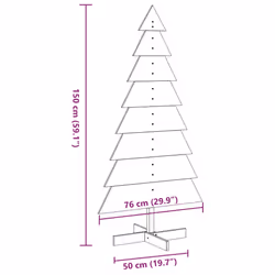 vidaXL Wooden Christmas Tree for Decoration Xmas Tree Solid Wood Pine - wax brown, 150 cm - Additional view 7