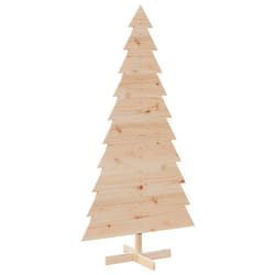 vidaXL Wooden Christmas Tree for Decoration Xmas Tree Solid Wood Pine - natural, 180 cm