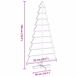 vidaXL Wooden Christmas Tree for Decoration Xmas Tree Solid Wood Pine - natural, 180 cm - Additional view 7