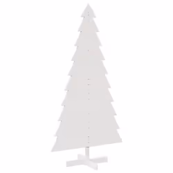 vidaXL Wooden Christmas Tree for Decoration Xmas Tree Solid Wood Pine - white, 180 cm