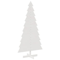 vidaXL Wooden Christmas Tree for Decoration Xmas Tree Solid Wood Pine - white, 180 cm