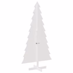 vidaXL Wooden Christmas Tree for Decoration Xmas Tree Solid Wood Pine - white, 180 cm - Additional view 4