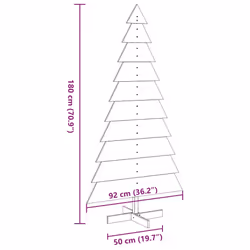 vidaXL Wooden Christmas Tree for Decoration Xmas Tree Solid Wood Pine - white, 180 cm - Additional view 7