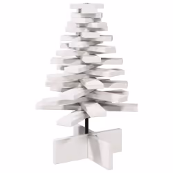 vidaXL Wooden Christmas Tree for Decoration Xmas Tree Solid Wood Pine - white, 60 cm