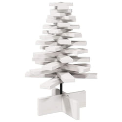 vidaXL Wooden Christmas Tree for Decoration Xmas Tree Solid Wood Pine - white, 60 cm