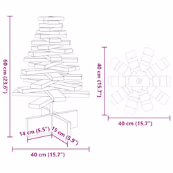 vidaXL Wooden Christmas Tree for Decoration Xmas Tree Solid Wood Pine - white, 60 cm