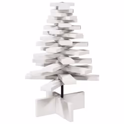 vidaXL Wooden Christmas Tree for Decoration Xmas Tree Solid Wood Pine - white, 60 cm - Additional view 4