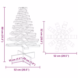 vidaXL Wooden Christmas Tree for Decoration Xmas Tree Solid Wood Pine - white, 80 cm