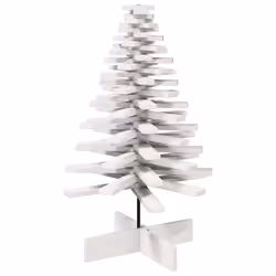 vidaXL Wooden Christmas Tree for Decoration Xmas Tree Solid Wood Pine - white, 100 cm
