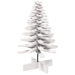 vidaXL Wooden Christmas Tree for Decoration Xmas Tree Solid Wood Pine - white, 100 cm