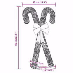 vidaXL Christmas Decoration Candy Cane 50 LEDs Warm White