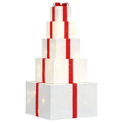 vidaXL Christmas Decoration Gift Box Xmas Ornament Box Xmas Light 250 LEDs - white and red