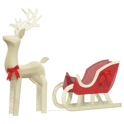 vidaXL Christmas Decoration Reindeer and Sleigh Christmas Ornament 100 LEDs - warm white