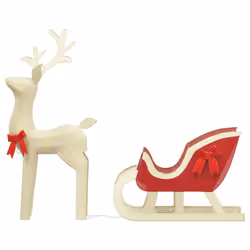 vidaXL Christmas Decoration Reindeer and Sleigh Christmas Ornament 100 LEDs - warm white