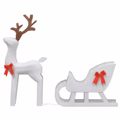 vidaXL Christmas Decoration Reindeer and Sleigh Christmas Ornament 100 LEDs - cold white