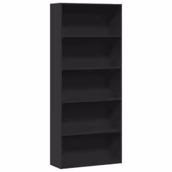 vidaXL Book Cabinet Bookcase Storage Rack Bookshelf Black Engineered Wood