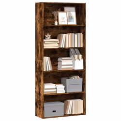 vidaXL Book Cabinet Bookcase Storage Bookshelf Smoked Oak Engineered Wood