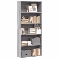 vidaXL Book Cabinet Bookcase Storage Bookshelf Grey Sonoma Engineered Wood