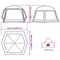 vidaXL Pool Tent with Removable Fly & Mesh Walls Azure Blue 618x532 cm - azure blue, 512 x 458 cm