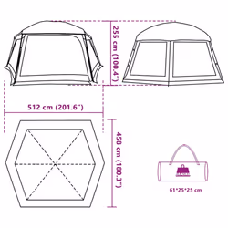 vidaXL Pool Tent with Removable Fly & Mesh Walls Azure Blue 618x532 cm - grey, 512 x 458 cm