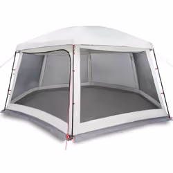 vidaXL Pool Tent with Removable Fly & Mesh Walls Azure Blue 618x532 cm - grey, 618 x 532 cm