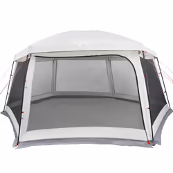 vidaXL Pool Tent with Removable Fly & Mesh Walls Azure Blue 618x532 cm - grey, 618 x 532 cm
